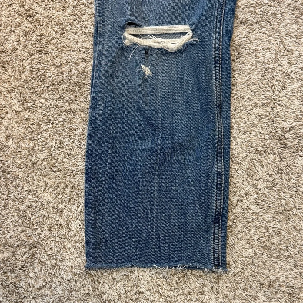 Abercrombie & Fitch Blue Distressed Straight Leg Jeans - Picture 6 of 15